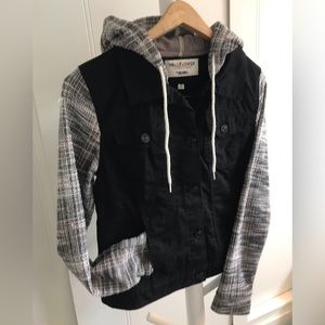 Wallflower Hooded Black Jean Jacket Size M